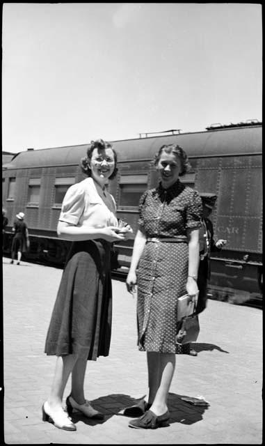 Evelyn Nimmo and Penrose (Penny) Davis in Gallup station.