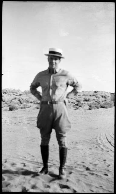 Bill Claflin III in straw hat.