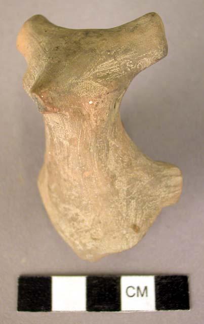 Pottery lug of vessel or altar in form of animal head