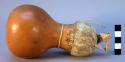 Small dumbbell-shaped gourd container (poporo), with polished stick +