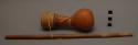 Small dumbbell-shaped gourd container (poporo), with polished stick +