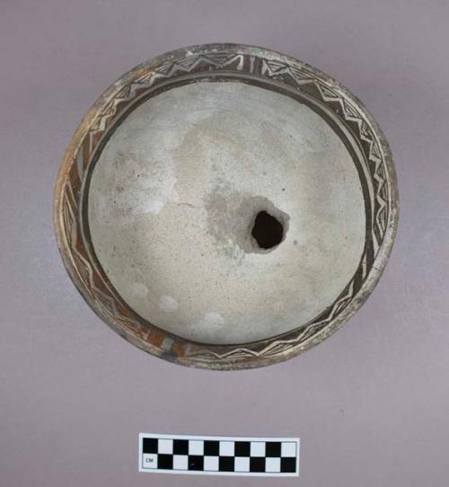 Bowl with flared rim, geometric design