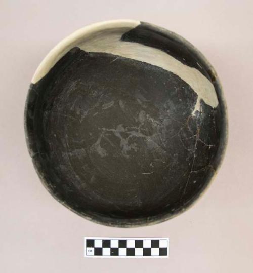 Deep mottled bowl, black slip interior