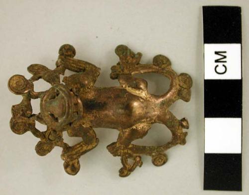 Base metal animal pendant, formerly gold plated