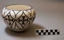 Black-on-white bowl:  geometric motif