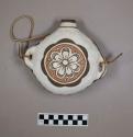 Polychrome-on-white Canteen:  floral motif