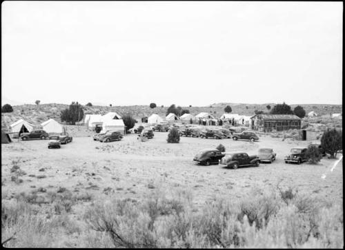 Camp with cars of Dept. of Agriculture visitors