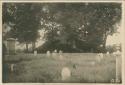 Marietta Earthworks, historic cemetery with conical mound in background