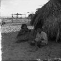 Portraits of people: two people sitting outdoors on the ground