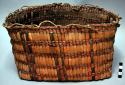 Rectangular basket - rush outside and cedar bark inside