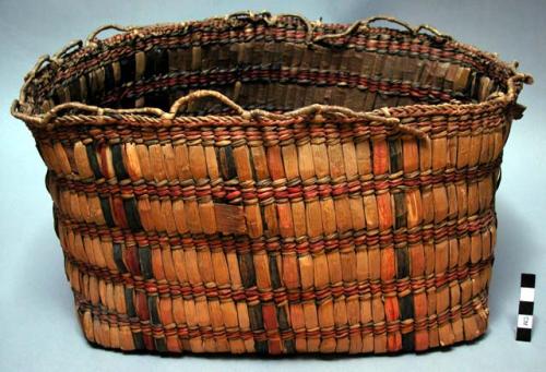 Rectangular basket - rush outside and cedar bark inside