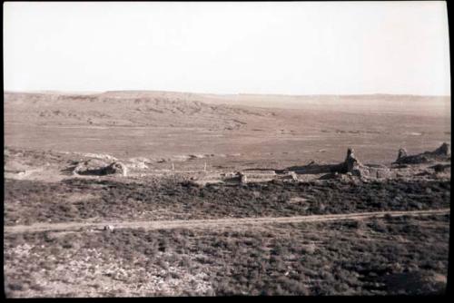 Rather distant view of site from the side