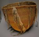 Large woman's burden basket, twined. Made of bear grass.