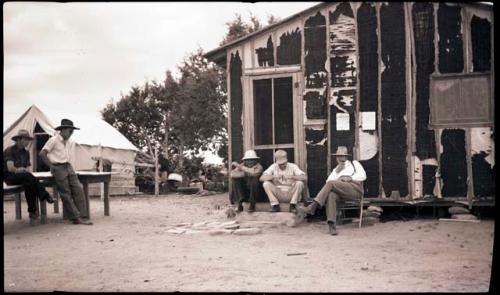 Group in front of cookshack: Happy, Jay, Amsden, Lin, Jo