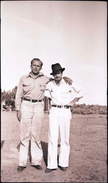 H. C. Bradwell and Ferrell Colton, son of Dr. Harold Colton (right)