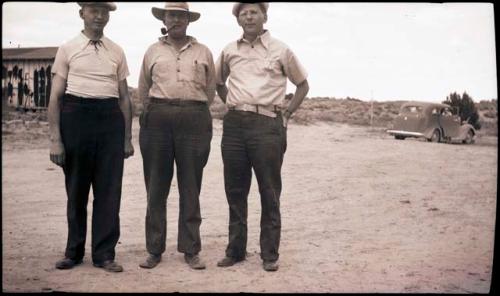 Father Winfred Stauble, Father Herculan Kolinski, with J. O. Brew between them