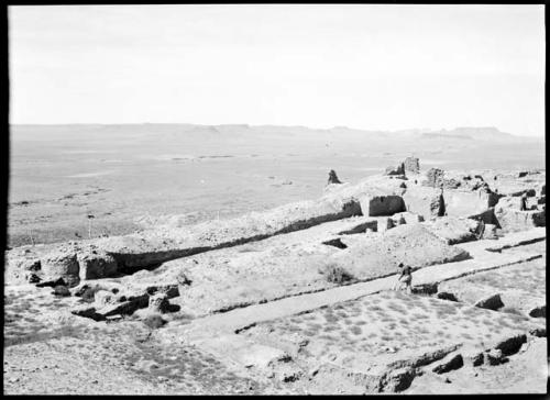 View of Church B from tripod.  Foundation wall of Church A in foreground.