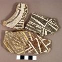 Sherds, black on white exterior