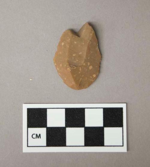 Flint burin, tan colored stone