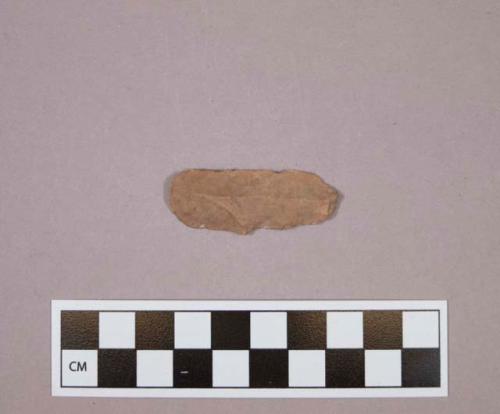 Flint endscraper on blade; brown colored stone