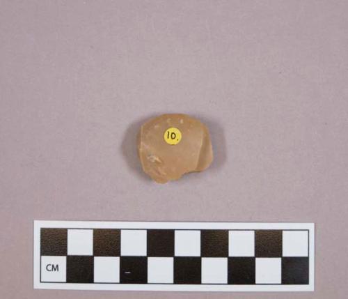 Flint endscraper; tan colored stone