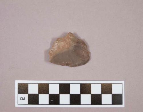 Flint endscraper; brown colored stone