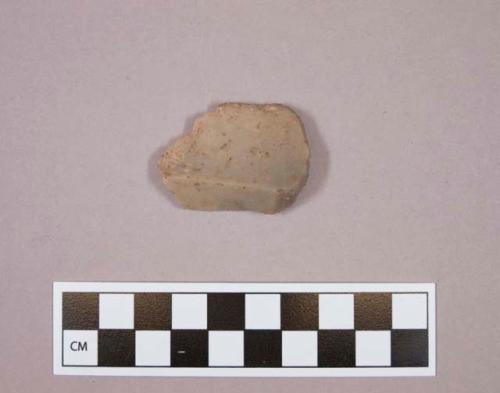 Flint endscraper; tan colored stone