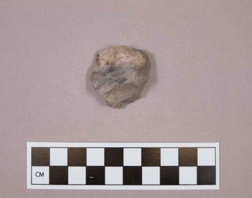 Flint endscraper; gray colored stone