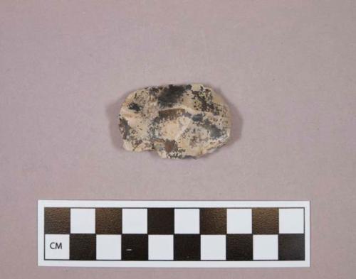 Flint endscraper; gray colored stone