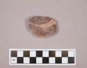 Flint endscraper; rose colored stone