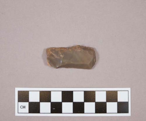 Flint end and sidescraper; brown colored stone