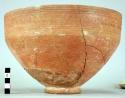Bowl, pottery, incised decoration on 2 inch band below rim