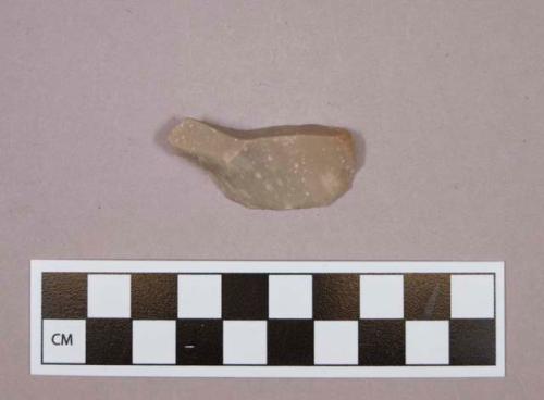 Flint endscraper; gray colored stone