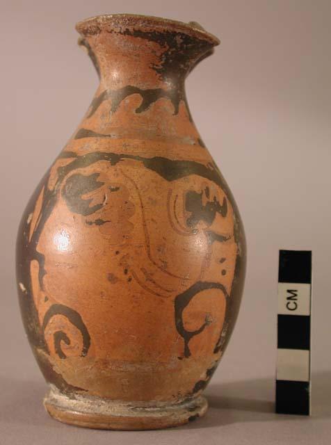 Etruscan red figure ware oenochoe