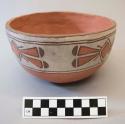 Polychrome-on-white Bowl:  geometric motif