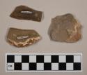 Flint flakes; one with cortex; tan-colored stone