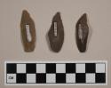 Flint blades; Ksar Akil points; brown-colored stone