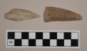 Flint blades; cream and tan-colored stone