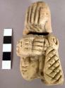 Ceramic figurine, partial, moulded and incised human head