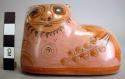Ceramic burnished cat figurine