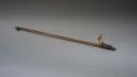 Wooden atlatl with separate metal piece