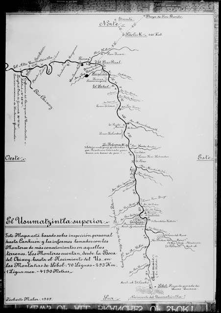 Map of upper waters of Usamacinta