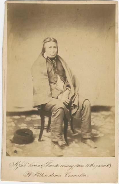 Portrait of Mzhik-ki-au; a Pottawatomie Councillor