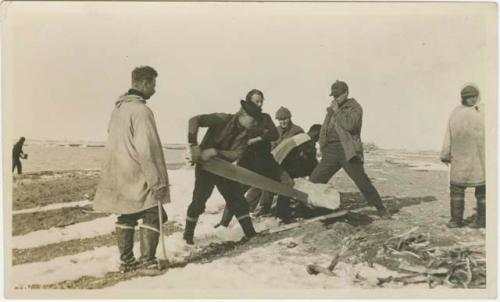 Arctic Voyage of Schooner Polar Bear - Crew cutting log