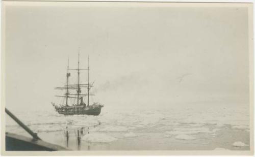 Arctic Voyage of Schooner Polar Bear - Arctic landscape, view of a schooner