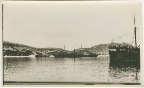 Arctic Voyage of Schooner Polar Bear - Arctic landscape with boats