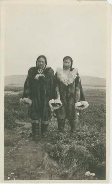 Arctic Voyage of Schooner Polar Bear - Two women in fur coats