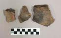 Ceramic, earthenware body sherds with impressed exterior decoration