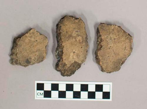 Ceramic, earthenware body sherds, undecorated, pieces cross mend