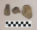 Ceramic, earthenware body and rim sherds with impressed exterior decoration